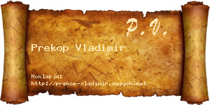 Prekop Vladimir névjegykártya